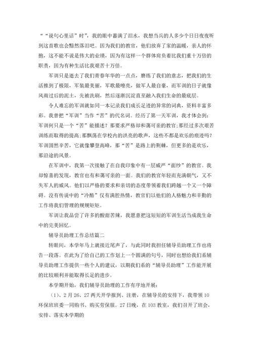 辅导员助理工作总结5篇.docx