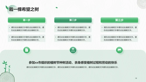 绿色简约植树节活动策划PPT