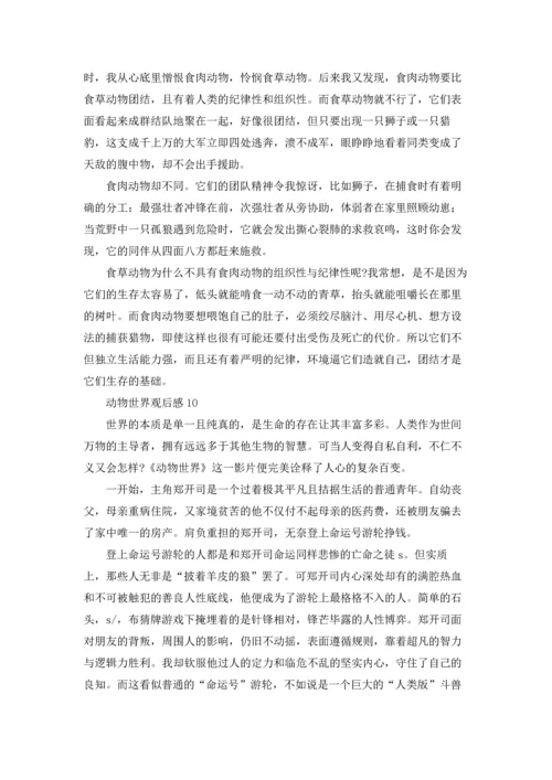 动物世界观后感15篇.docx