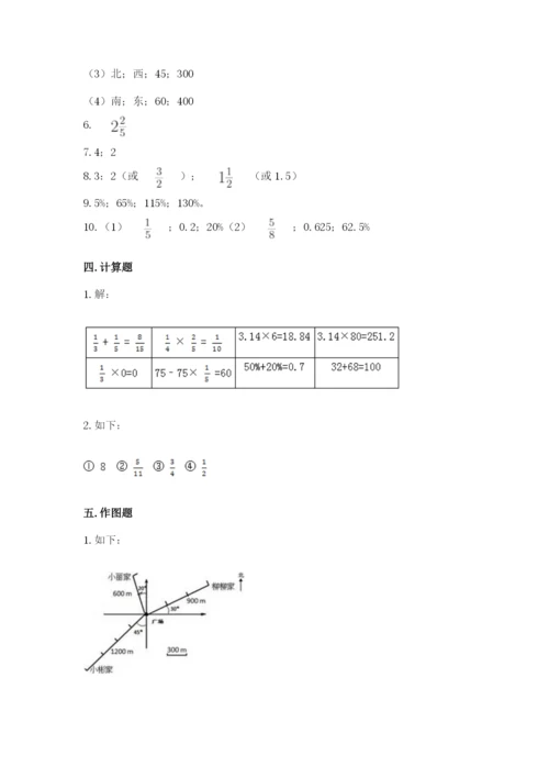 2022六年级上册数学期末测试卷带答案（轻巧夺冠）.docx