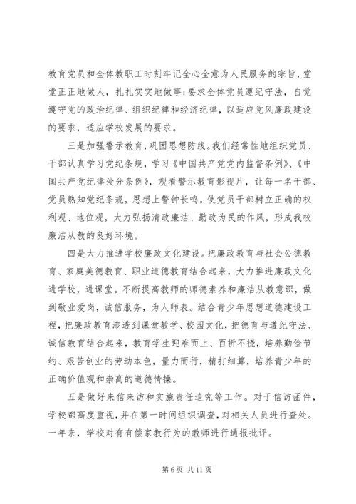 小学党风廉政建设自查报告【精选】.docx