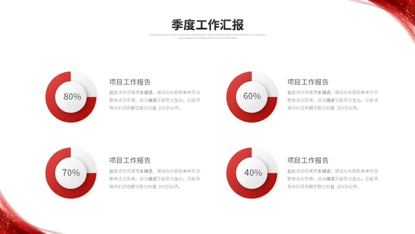 红色简约微粒体季度工作总结述职报告工作汇报ppt模板