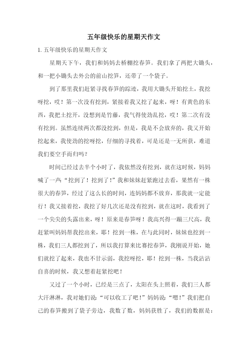 五年级快乐的星期天作文.docx
