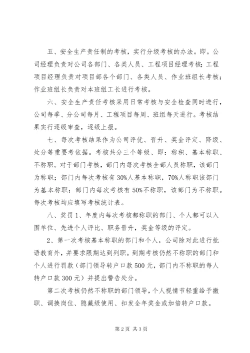 安全生产责任制考核办法-安全生产责任制考核内容.docx