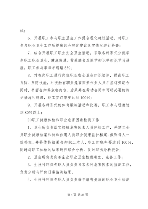 职业病防治工作计划和实施方案.docx