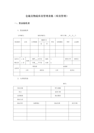 仓储及物流库房管理表格库房管理.docx