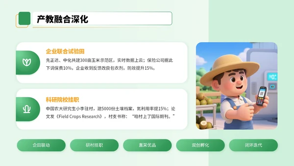 黄绿色3D风农业技术宣讲会PPT