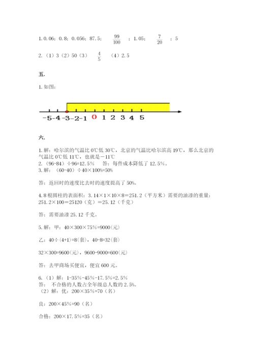 小学数学六年级下册竞赛试题【达标题】.docx