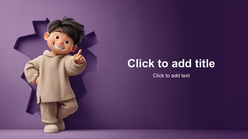 紫色卡通风PPT主题