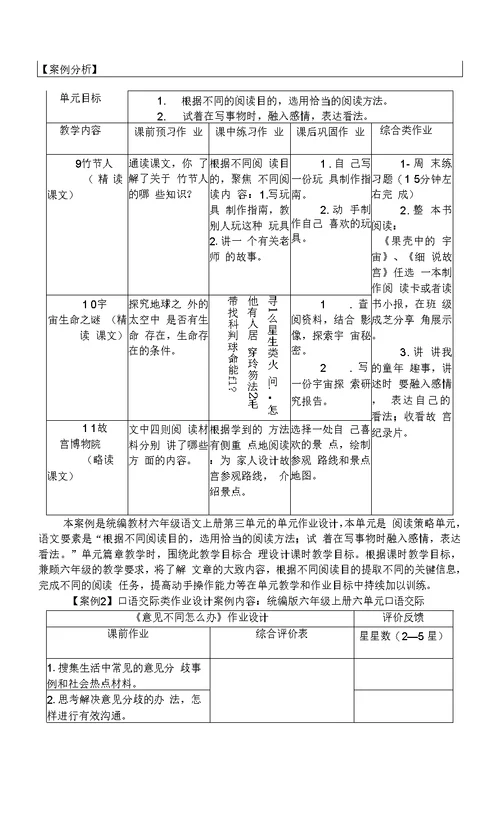 【“双减”作业设计】小学语文作业设计优秀案例（共三篇）