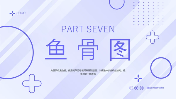 蓝色简约形状护理质量管理七大工具培训PPT模板