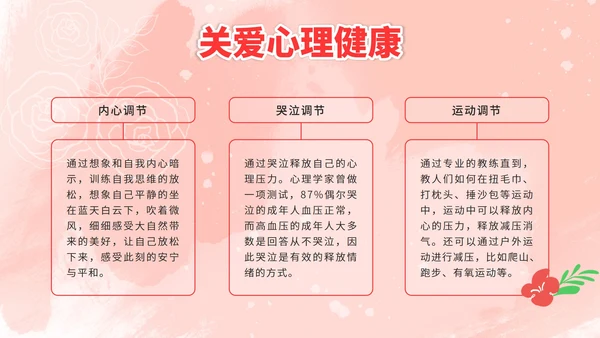 粉色简约女性生理健康PPT模板