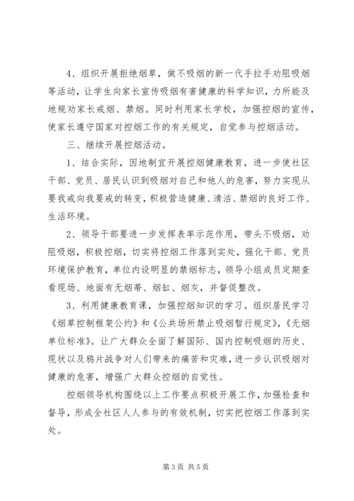 社区XX年度控烟工作计划.docx
