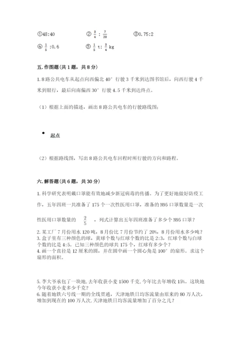 2022六年级上册数学期末测试卷附答案【满分必刷】.docx