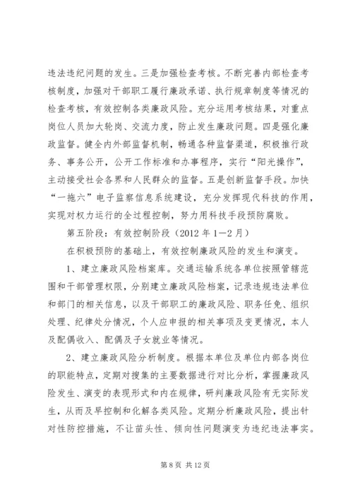 交通系统岗位廉政工作方案.docx