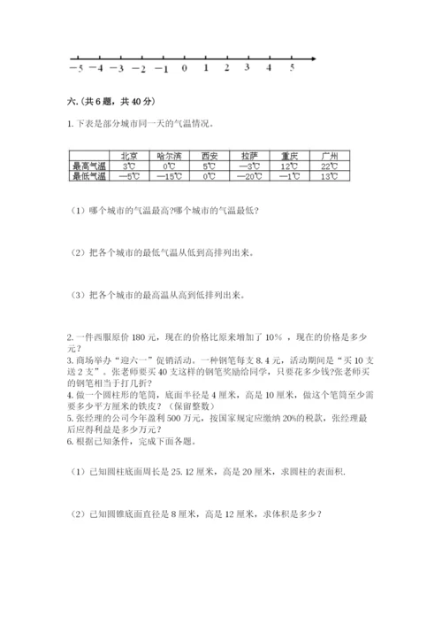 河南省平顶山市六年级下册数学期末考试试卷附参考答案（达标题）.docx