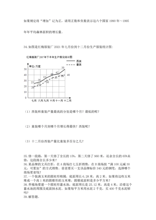 六年级小升初数学解决问题50道及答案（夺冠系列）.docx