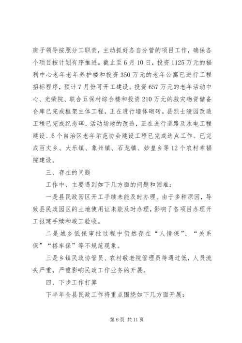 乡镇民政局上半年总结和下半年计划.docx