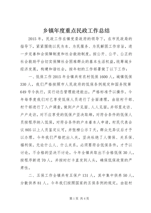 乡镇年度重点民政工作总结.docx