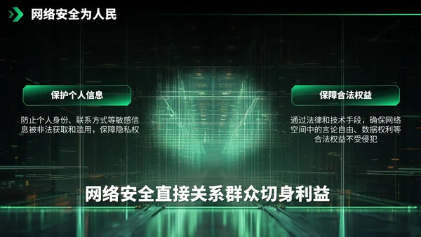绿色科技风网络安全宣传周科普讲座PPT模板