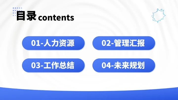 蓝色人力资源管理汇报PPT模板