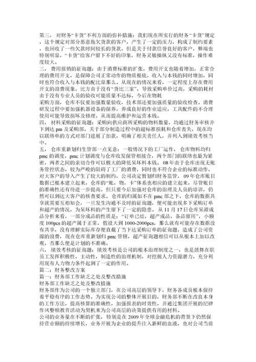 2022公司财务部当前存在的问题整改措施.docx