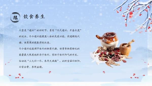 大雪纷飞大雪季气介绍通用PPT模板