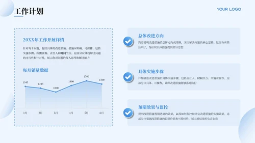 蓝色简约风工作汇报通用PPT模板