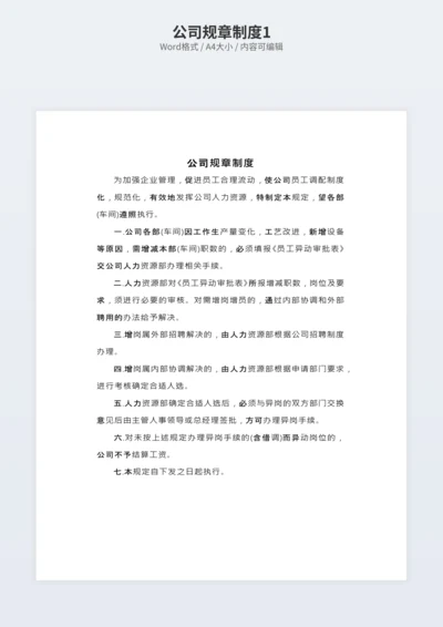 公司规章制度1