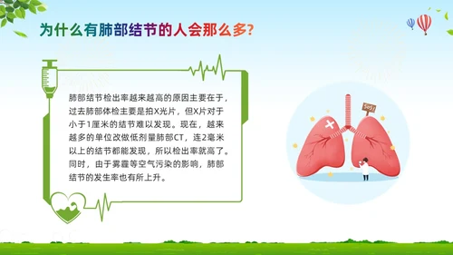 绿色卡通肺结节科普宣教PPT模板宣传PPT动态PPT健康宣教