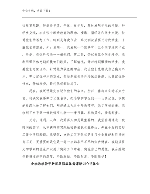 小学数学骨干教师暑假集体备课培训心得体会例文16篇文档合集.docx