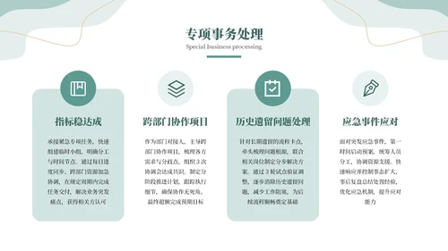 绿色系清新风工作汇报通用PPT模板