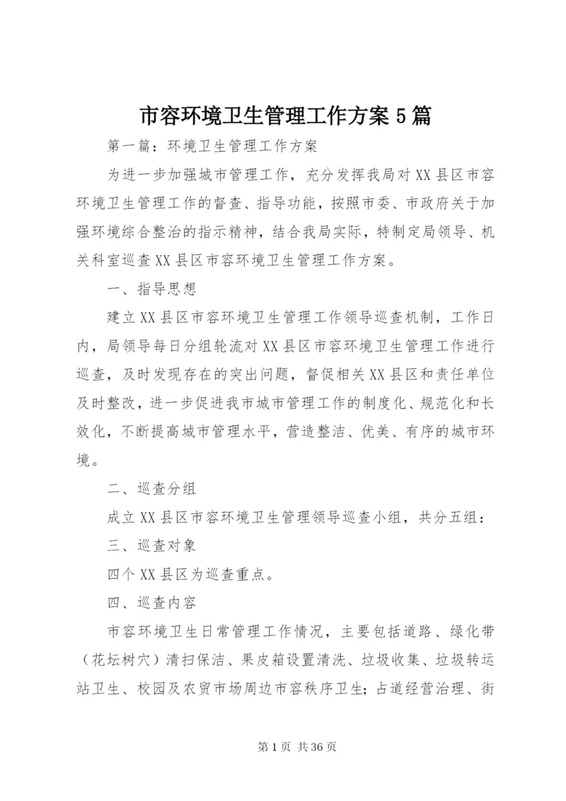 市容环境卫生管理工作方案5篇.docx