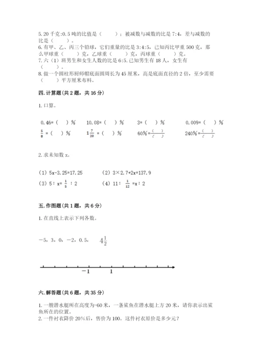 人教版六年级下册数学期末测试卷及答案【考点梳理】.docx