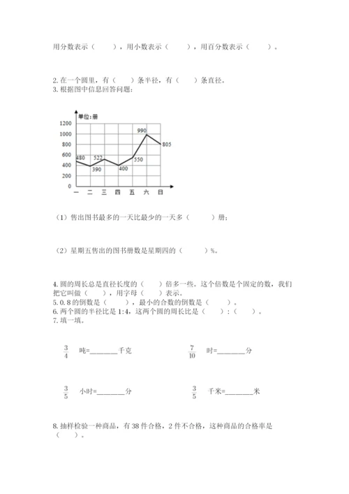 人教版六年级上册数学期末测试卷带答案（模拟题）.docx