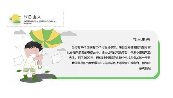 蓝色国际气象节PPT课件模板