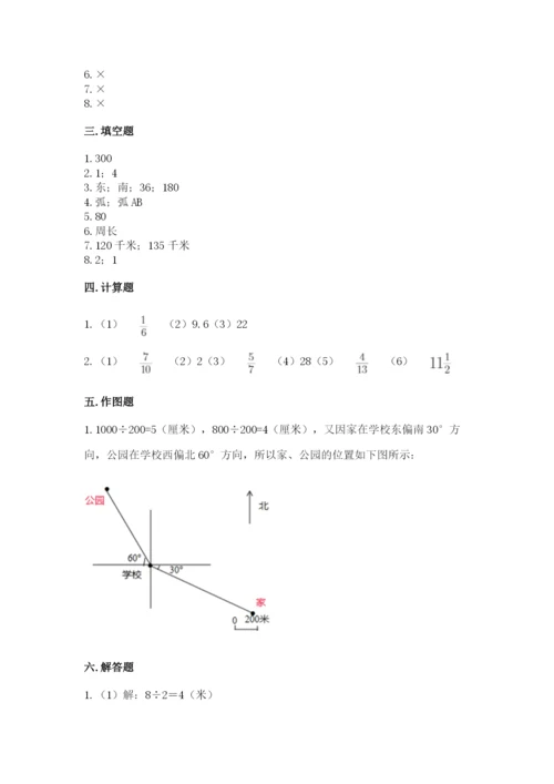 小学数学六年级上册期末测试卷带答案（研优卷）.docx