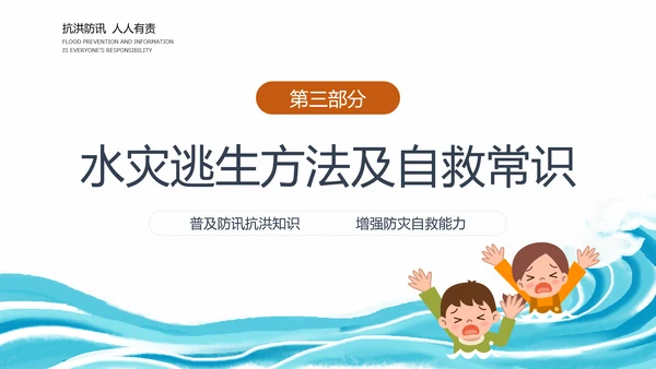 汛期洪灾落水自救知识培训PPT课件