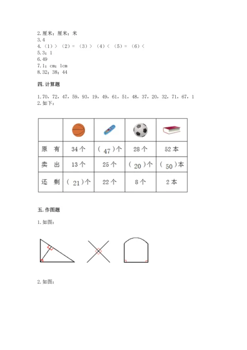 人教版二年级上册数学期中测试卷word版.docx