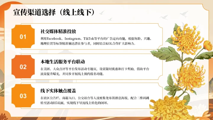 橙色复古风风重阳节敬老活动策划PPT模板