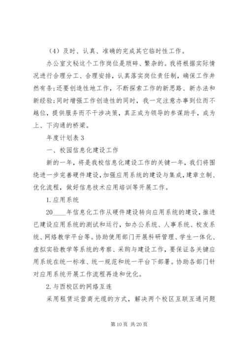 年度计划表多篇经典合集.docx