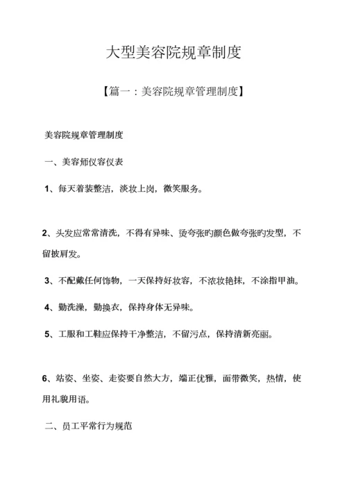 大型美容院全新规章新版制度.docx