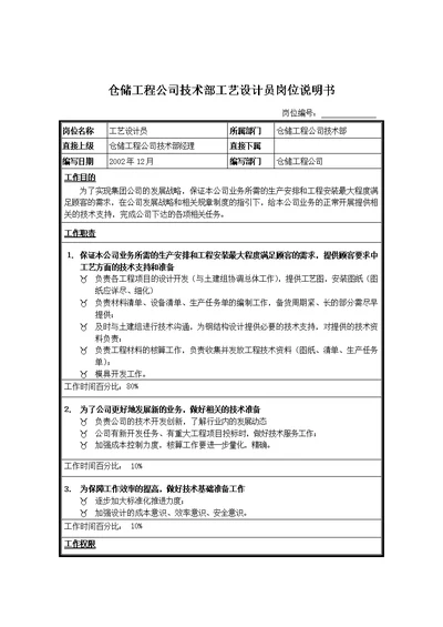 某工程公司员工岗位说明书(13个Document)1