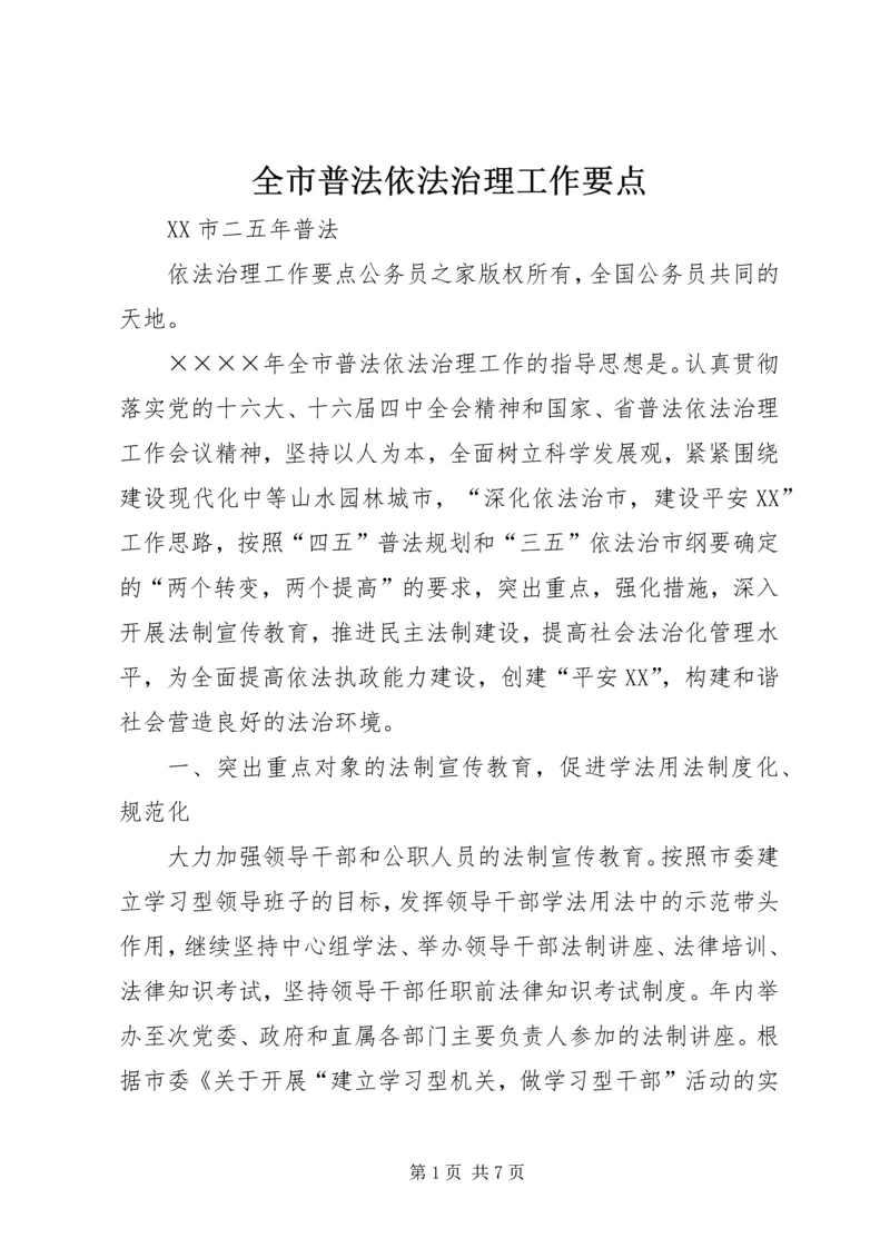 全市普法依法治理工作要点.docx