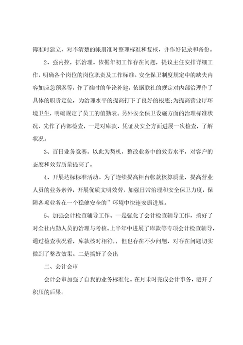 村会计年终述职报告