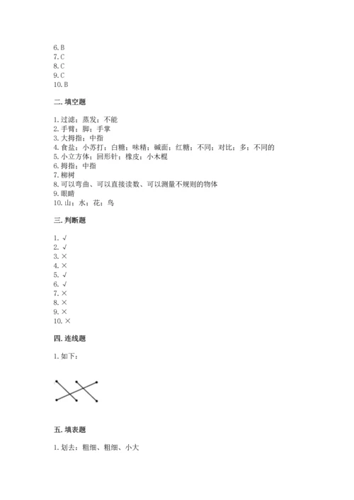 教科版一年级上册科学期末测试卷（a卷）.docx