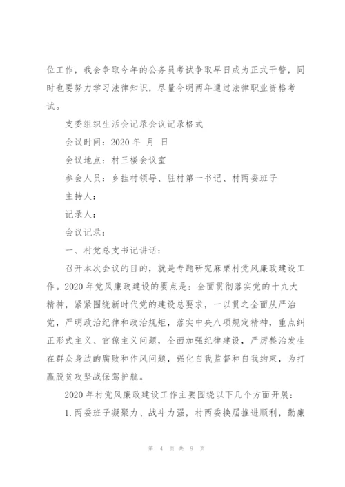 支委组织生活会记录会议记录格式.docx