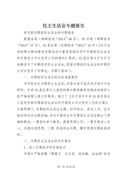 民主生活会专题报告 (4).docx