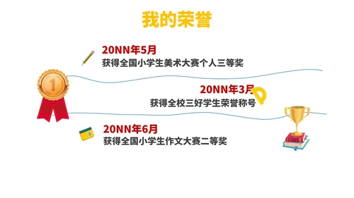 彩色卡通风自我介绍PPT模板