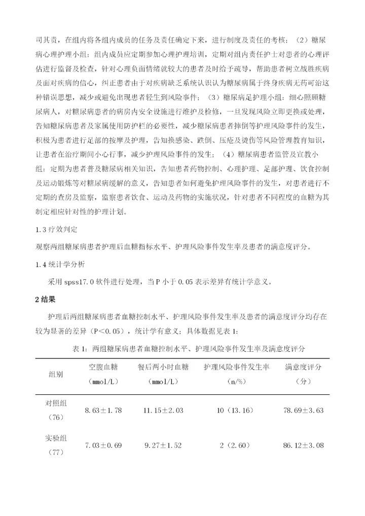 糖尿病护理团队在风险管理中的作用研究.docx